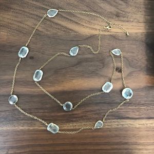 Light Blue and Gold Long Necklace